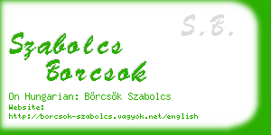 szabolcs borcsok business card