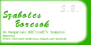 szabolcs borcsok business card